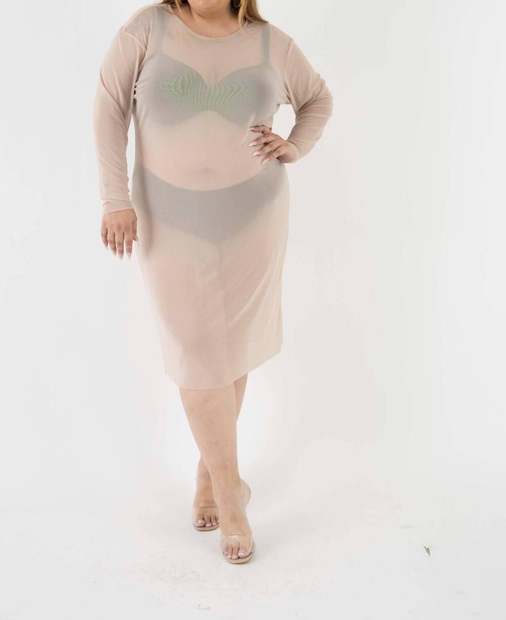 NEW SANTE GRACE the ghost mesh xray dress in nude